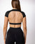 Black Open Back Crop