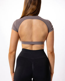  Taupe Open Back Crop