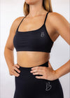 Black Open Back Sports Bra