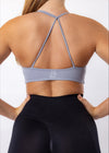 Stone Grey Front Twist Sports Bra